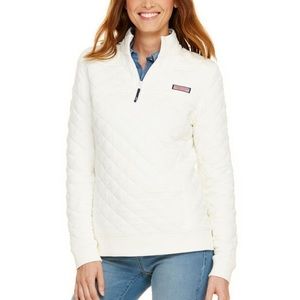 Cream/white Vineyard Vines All Over Quilted Shep Shirt